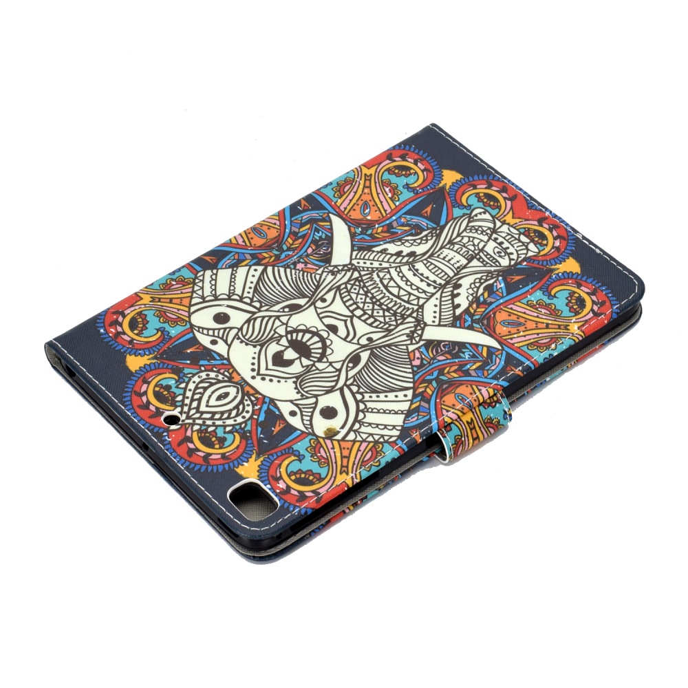 For iPad mini 1/2/3/4/5 Laptop Protective Case Frront Snap Color Painted Smart Stay PU Cover Fun elephant - Image 3