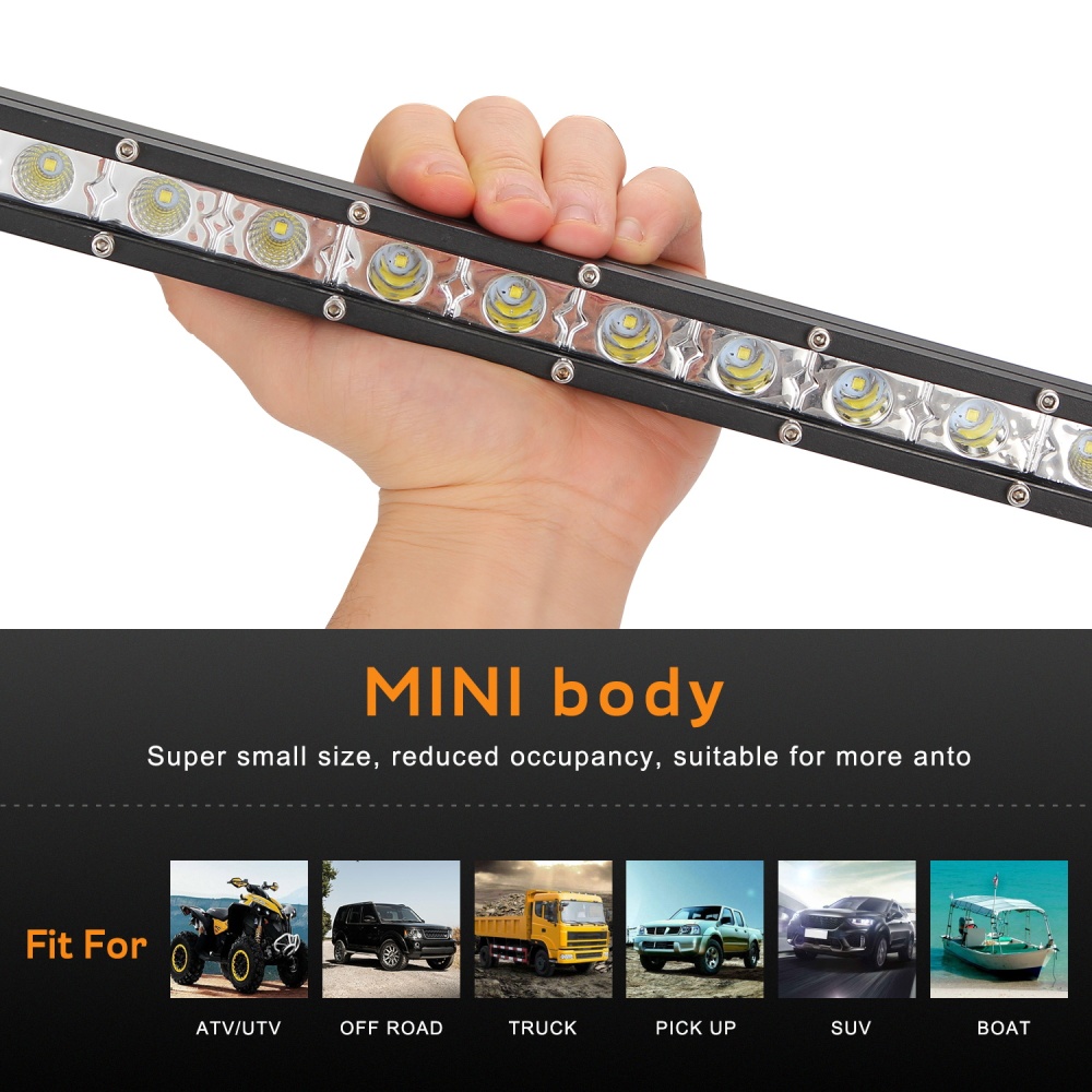 20inch 54w LED Work Light Bar Single Row Driving Lamp (Spotlight + Floodlight) 20 inches - Image 2