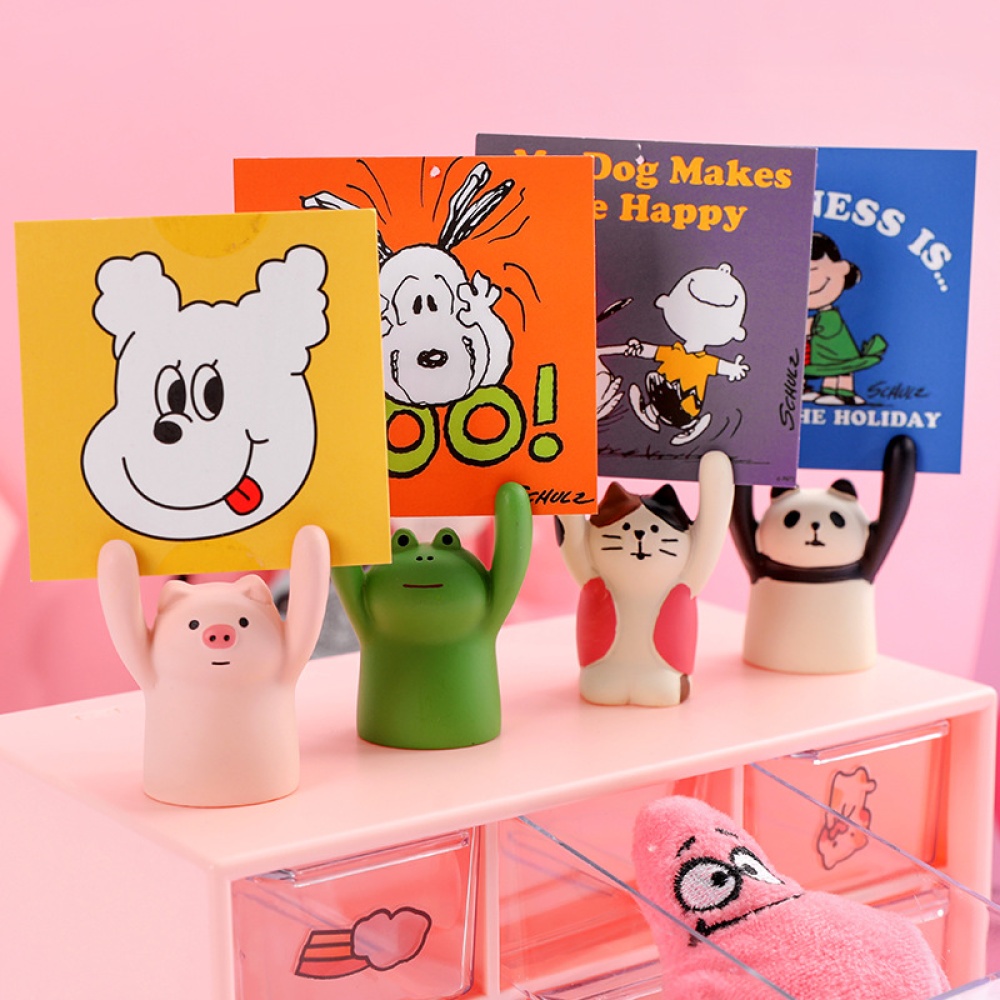 Cartoon Shaped Message Clips Picture Frames Home Business Desktop Card Holder Color cat - Image 2