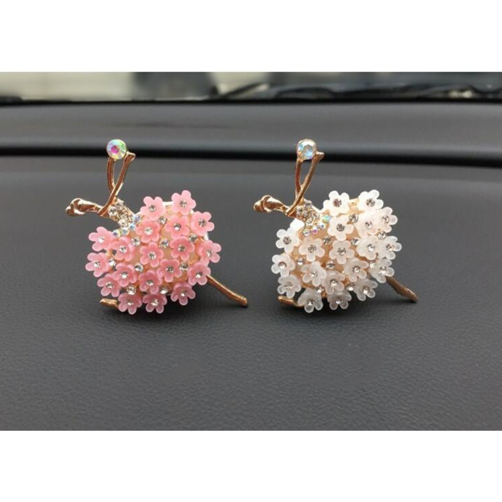 Car Air Vent Decoration Interior Rhinestone Ballet Girl Freshener Clip with Fragrance Cotton Pads Pink - Image 3