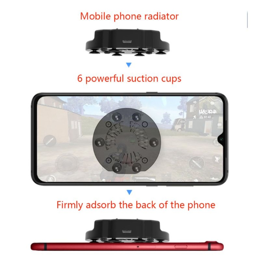 Foldable Mobile Phone Cooler Cooling Support Holder Bracket with Fan Radiator for iPhone Samsung Huawei Xiaomi Smartphone Tablet black - Image 3