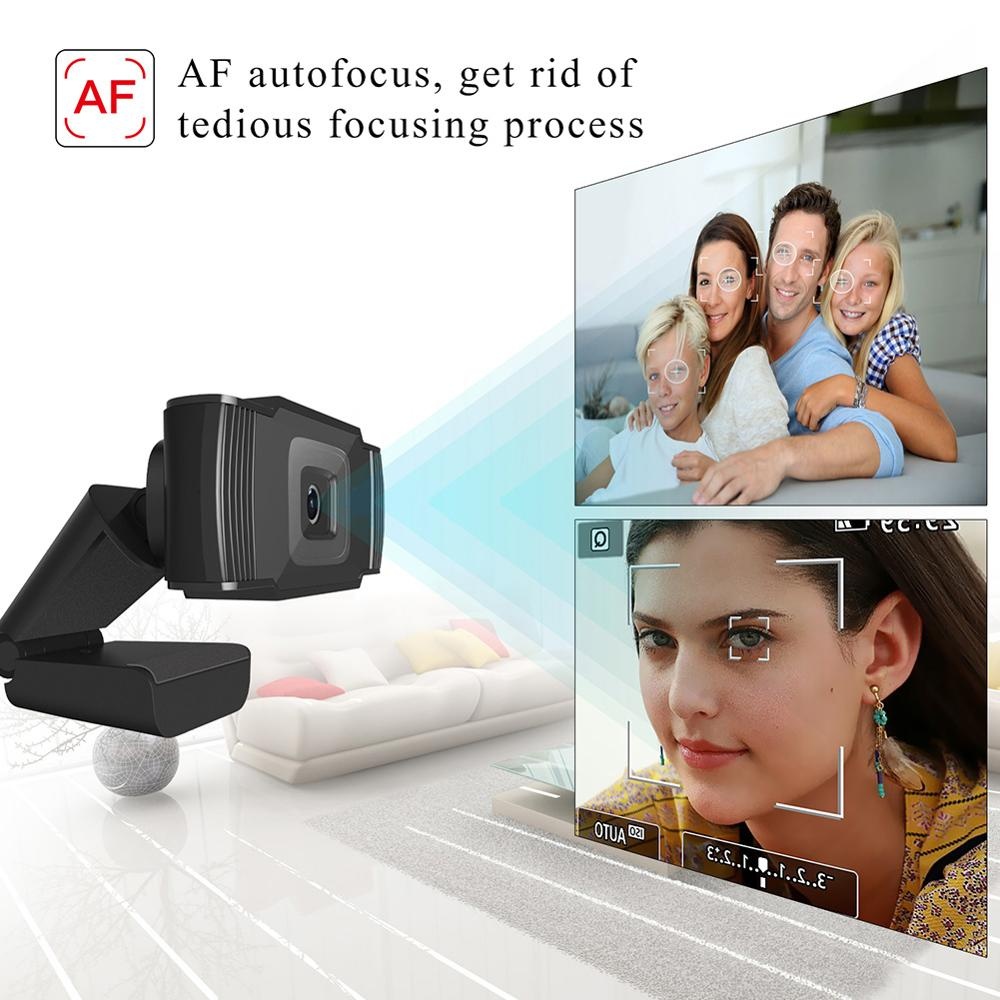 HD 1080P Web Camera 5MP Webcam USB3.0 Auto Focus Video Call with Mic for Computer PC Laptop black - Image 3