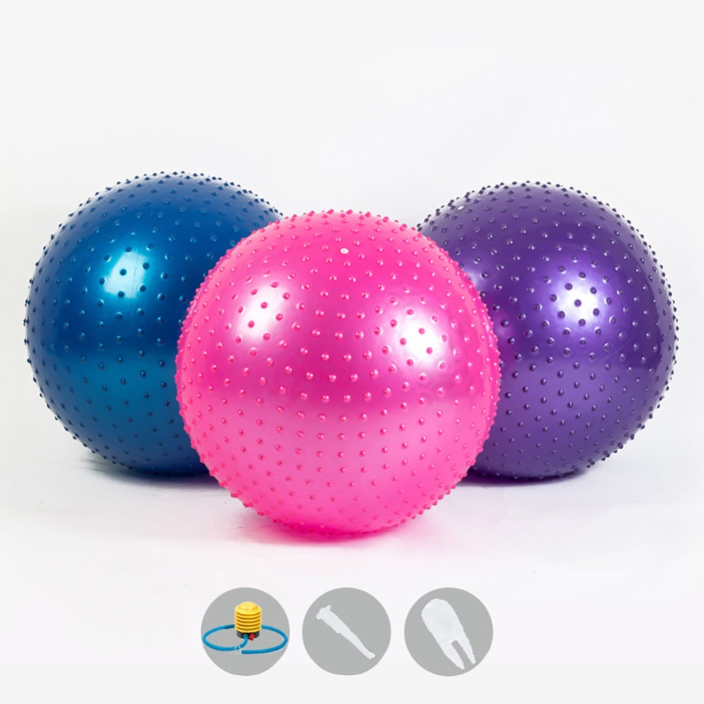 Massage Ball Spiky Yoga Gym Trigger Point Stress Relief 65cm Portable Muscle Relaxation purple - Image 2