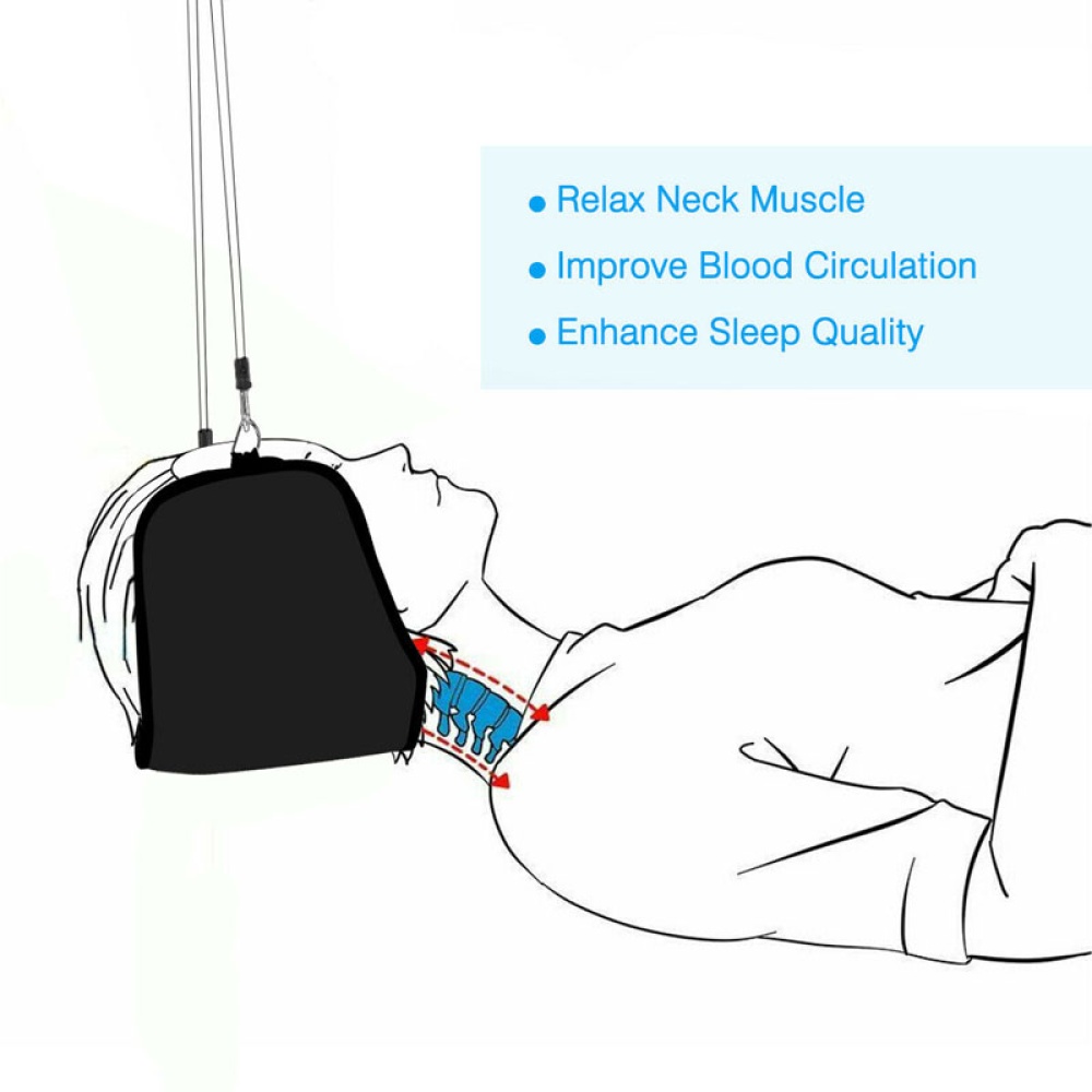 Head Hammock Neck Pain Relief Support Massager Cervical Traction Stretcher gray_One size - Image 3