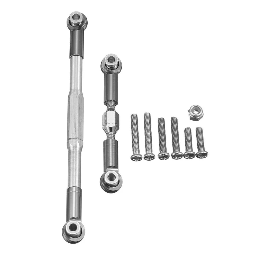 RC Steering Rod CNC Machined Aluminium Alloy Linkage Set for WPL 1608T Truck Car Accessory black_as shown - Image 3