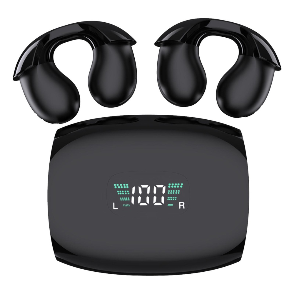 Tws Wireless Open Ear Headphones Clip-On Earphone Digital Display Bluetooth 5.3