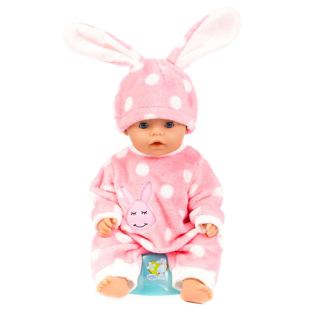 Simulate Cartoon Animal Design Clothes Plush Pajamas for 18 Inches Doll Accessories Gift pink bear - Image 3