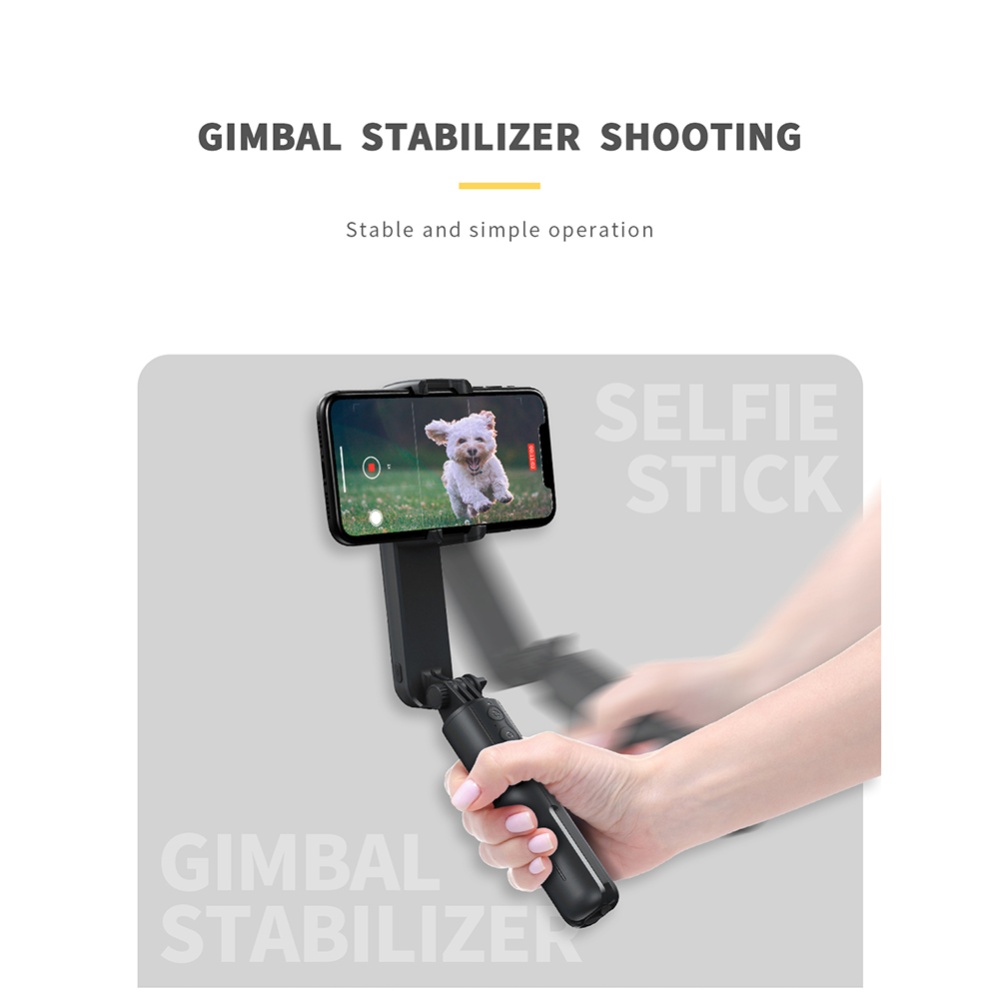 L09 Gimbal Stabilizer with Bluetooth Fill Light Telescopic Selfie Stick Video Shooting Tripod Black - Image 3