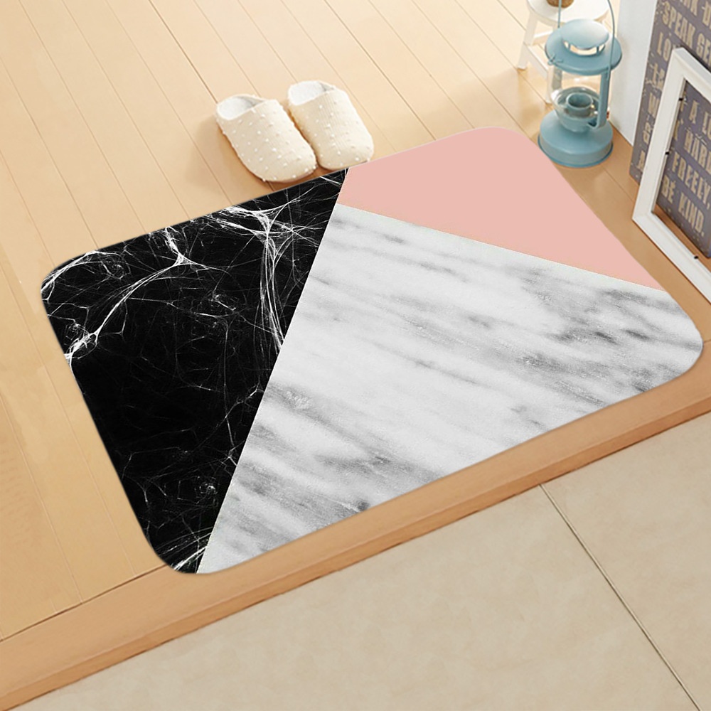 Marble Pattern Flannel Door Mat Floor Rugs Non-slip Doormats for Outdoor Bathroom Kitchen Carpets 40*60cm - Image 2