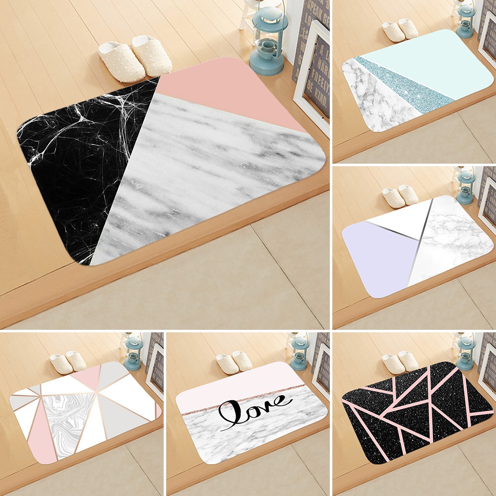 Marble Pattern Flannel Door Mat Floor Rugs Non-slip Doormats for Outdoor Bathroom Kitchen Carpets 40*60cm - Image 3