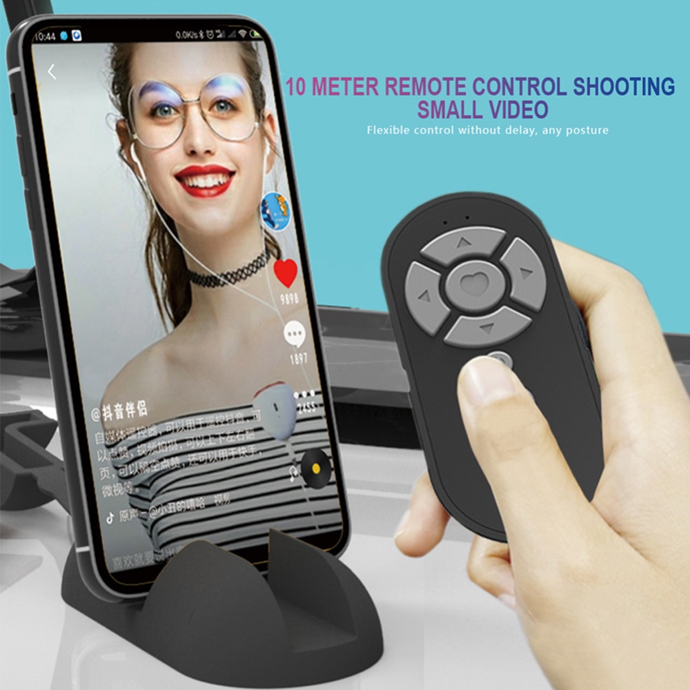 Camera Remote Controller Wireless Bluetooth Shutter Handheld Battery Powered Control black - Image 3