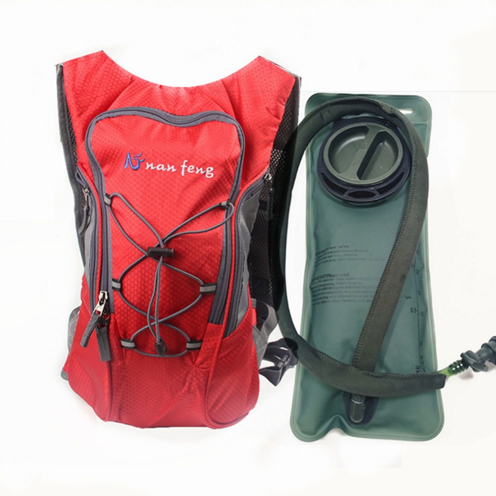 Riding Water Bag Backpack Bicycle 5L Sports Outdoor Cilmbing Travel Shoulders 2.5L water bag + backpack red - Image 3