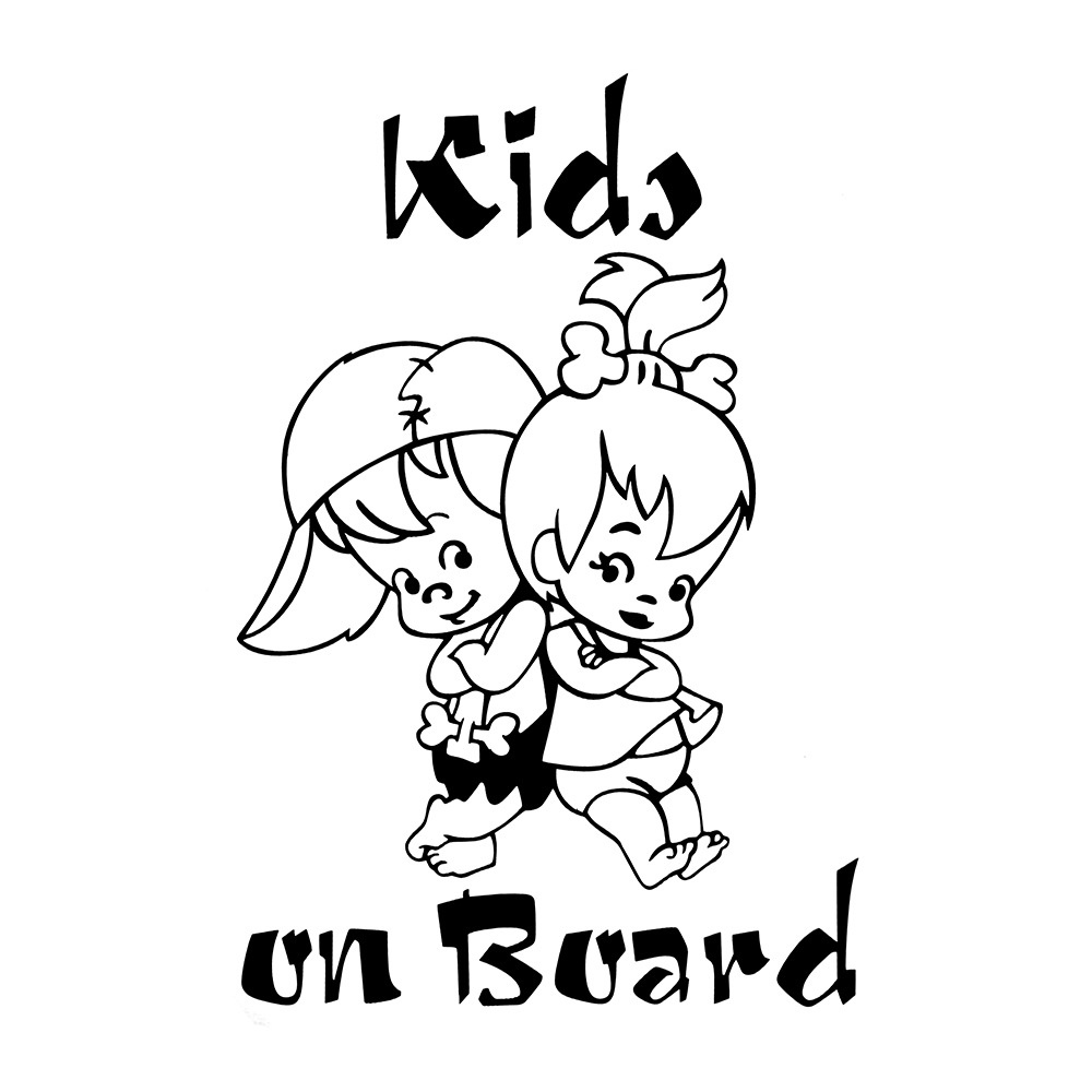 Cute Kids On Board Cartoon Warning Car Sticker Window Decoration Vinyl Decal White - Image 3