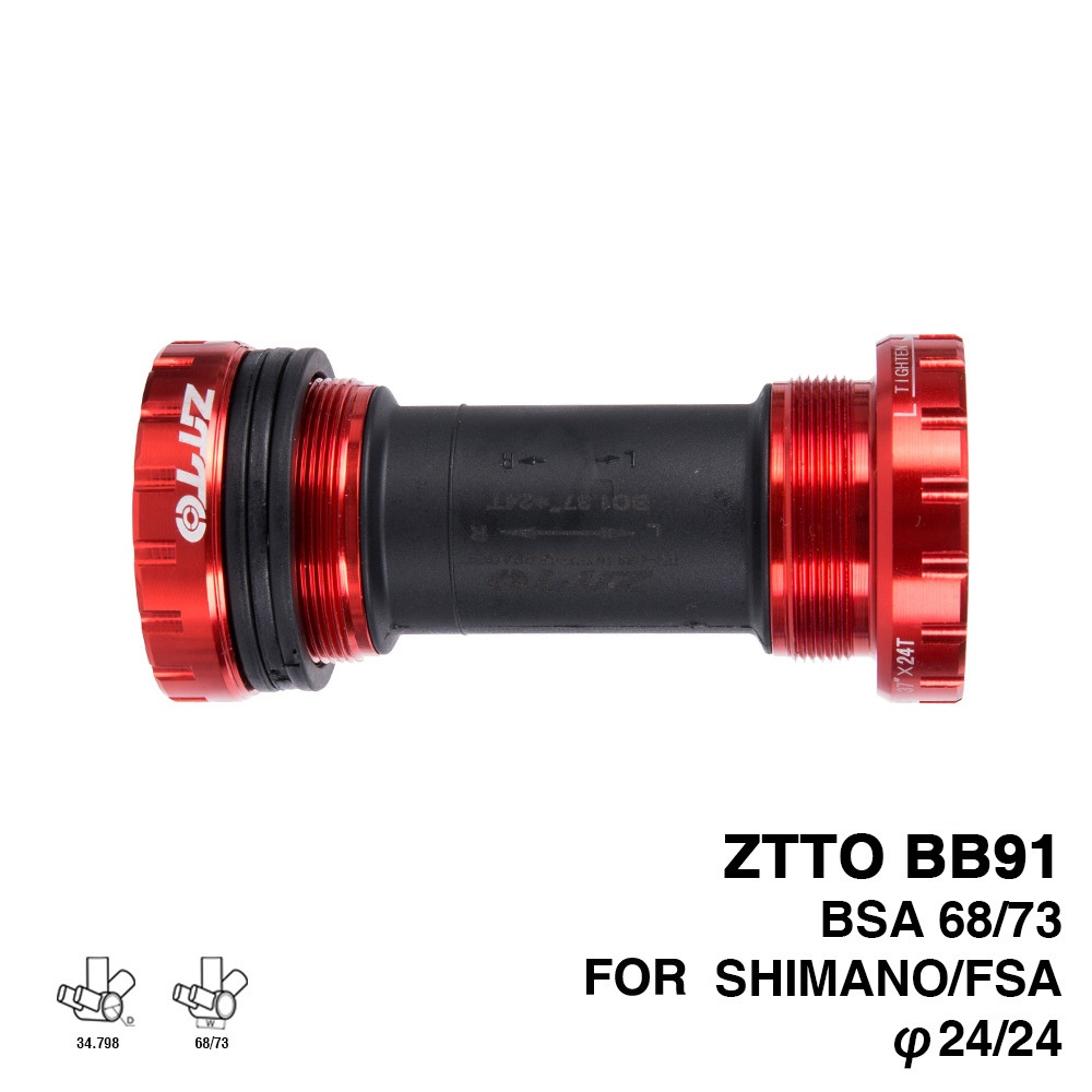 Bicycle Axles ZTTO BB91 Bearing Bottom Bracket Screw Type 68/73 mm MTB Road Bike Waterproof CNC Alloy BB black - Image 2