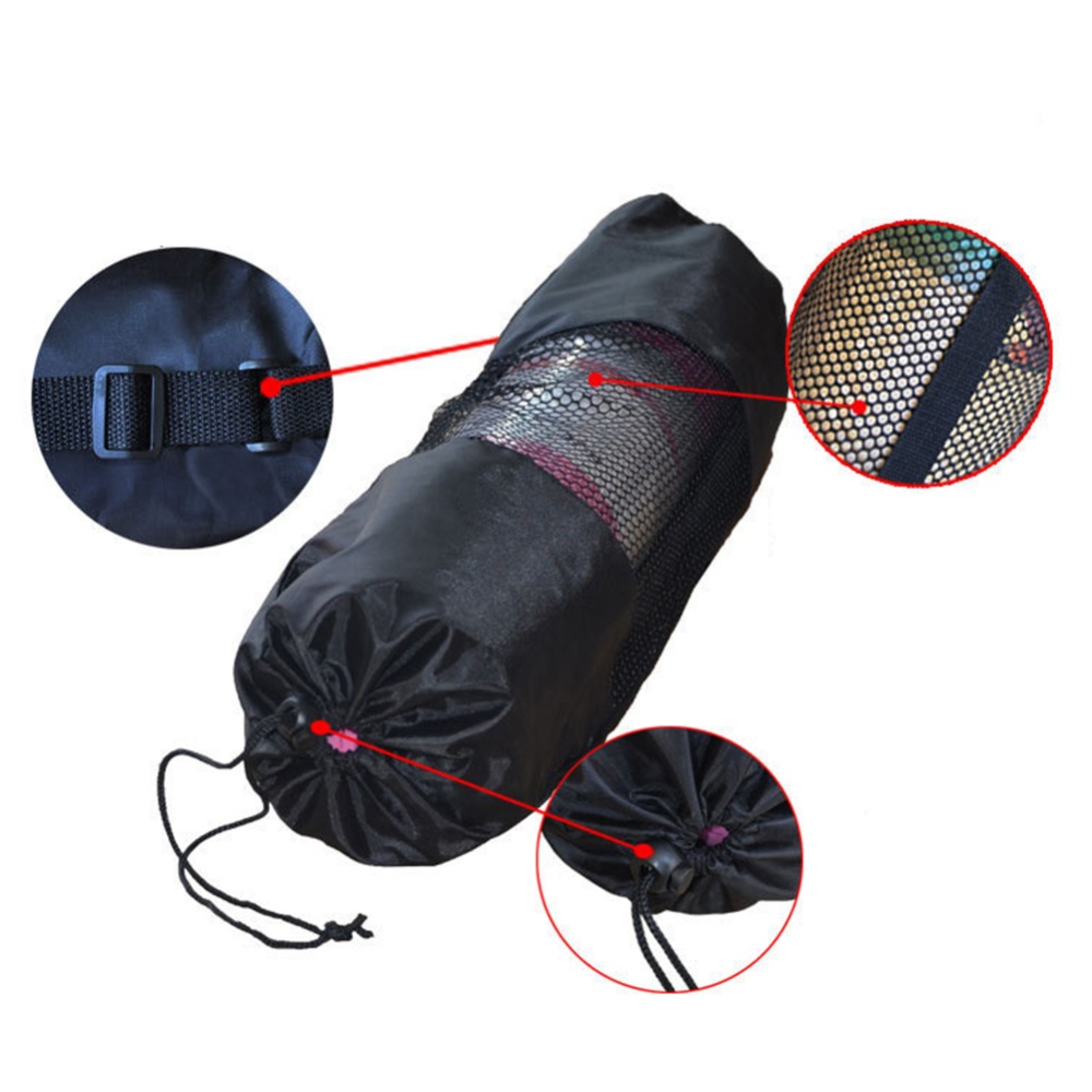 6mm TPE Yoga Mat Net Bag Breathable High Strength Storage Pocket Perfect Fitness Equipment black_183*61*0.6cm - Image 3