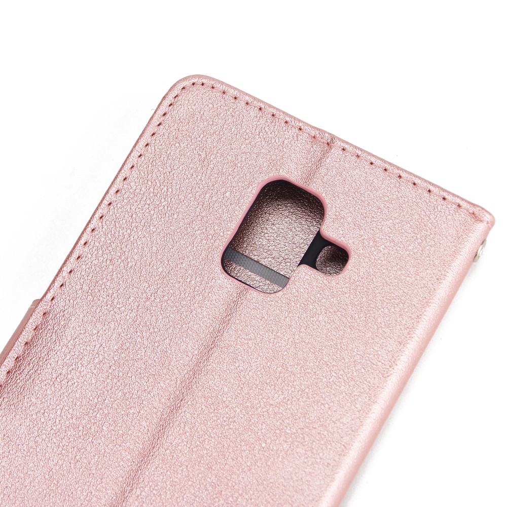 For Samsung J6 plus Flip-type Leather Protective Phone Case with 3 Card Position Buckle Design Cover Rose gold - Image 3