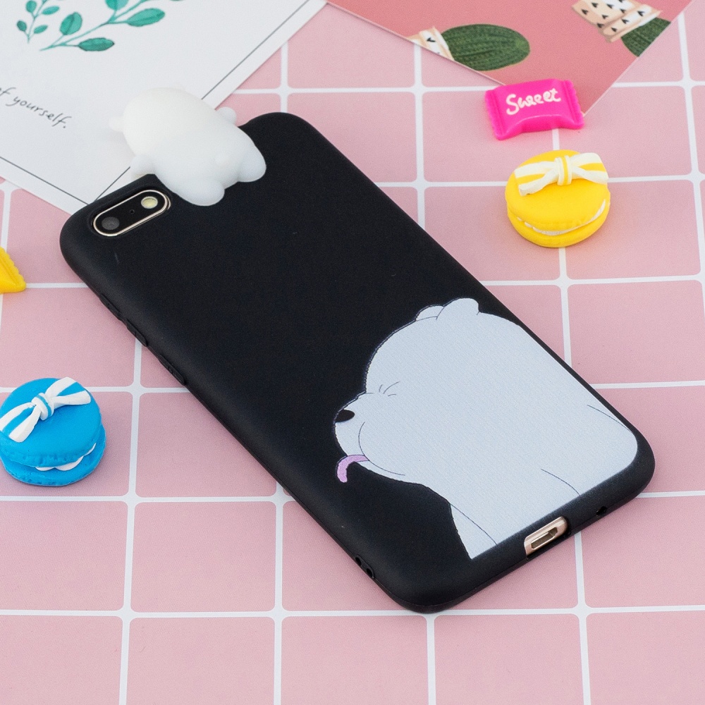 For HUAWEI Y5 2018 3D Cute Coloured Painted Animal TPU Anti-scratch Non-slip Protective Cover Back Case black - Image 3