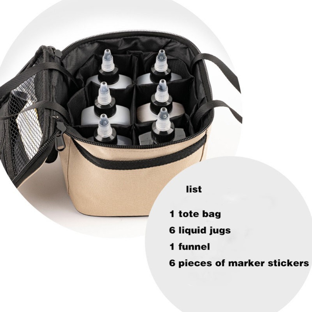 Outdoor Seasoning Spices Bottle Set Portable Camping Picnic Storage Bag with 1 handbag + 6 pots - Image 3