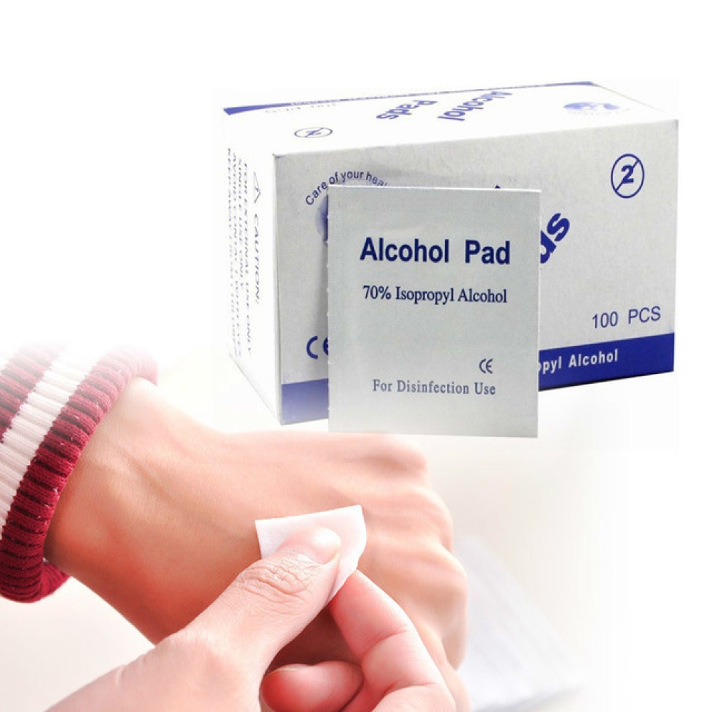 100pcs/Box 6*6cm Alcohol Swabs Pads Wipes Antiseptic Cleanser Cleaning Sterilization - Image 3