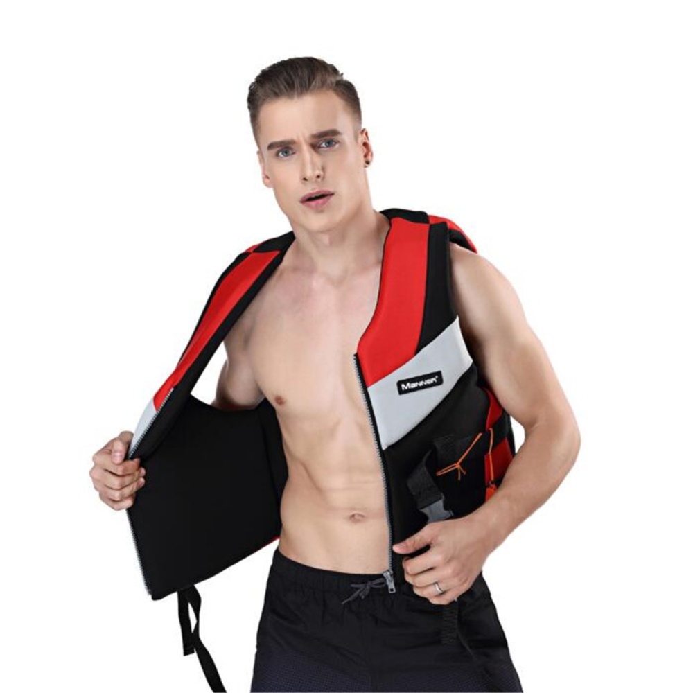 Adults Life Vest Swimming Boating Surfing Aid Floating Jacket for Safety Adult red_M - Image 2