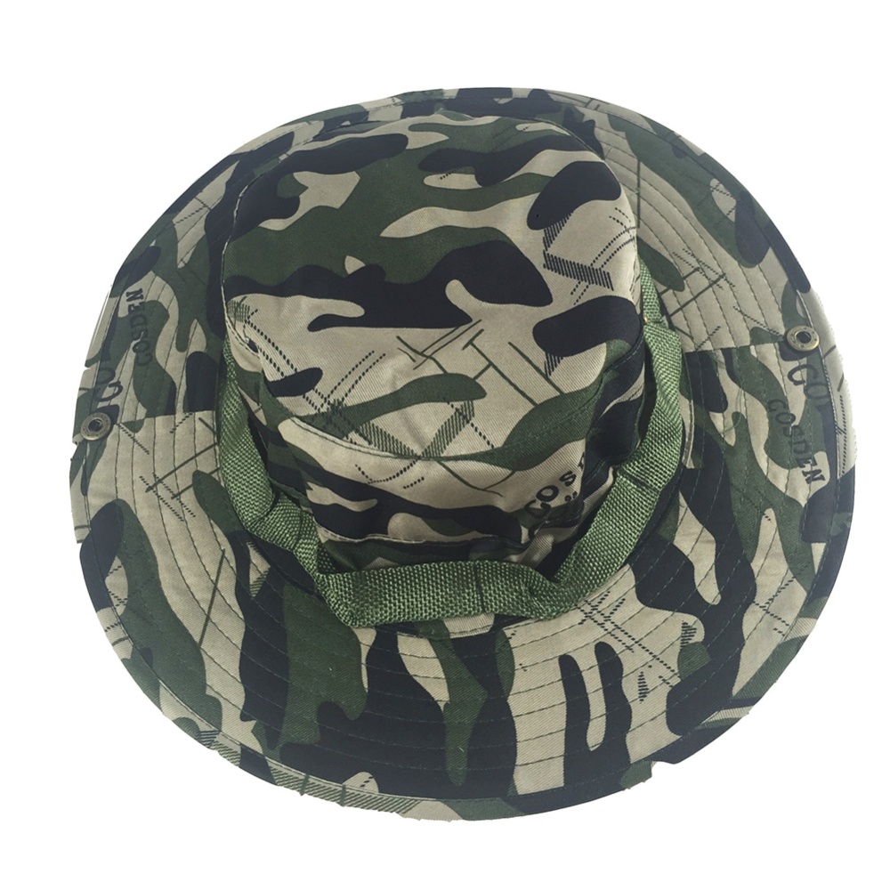 Camouflage Bucket Hats Fisherman Hat With Wide Brim Sun Fishing Camping Caps Scissors flower - Image 2