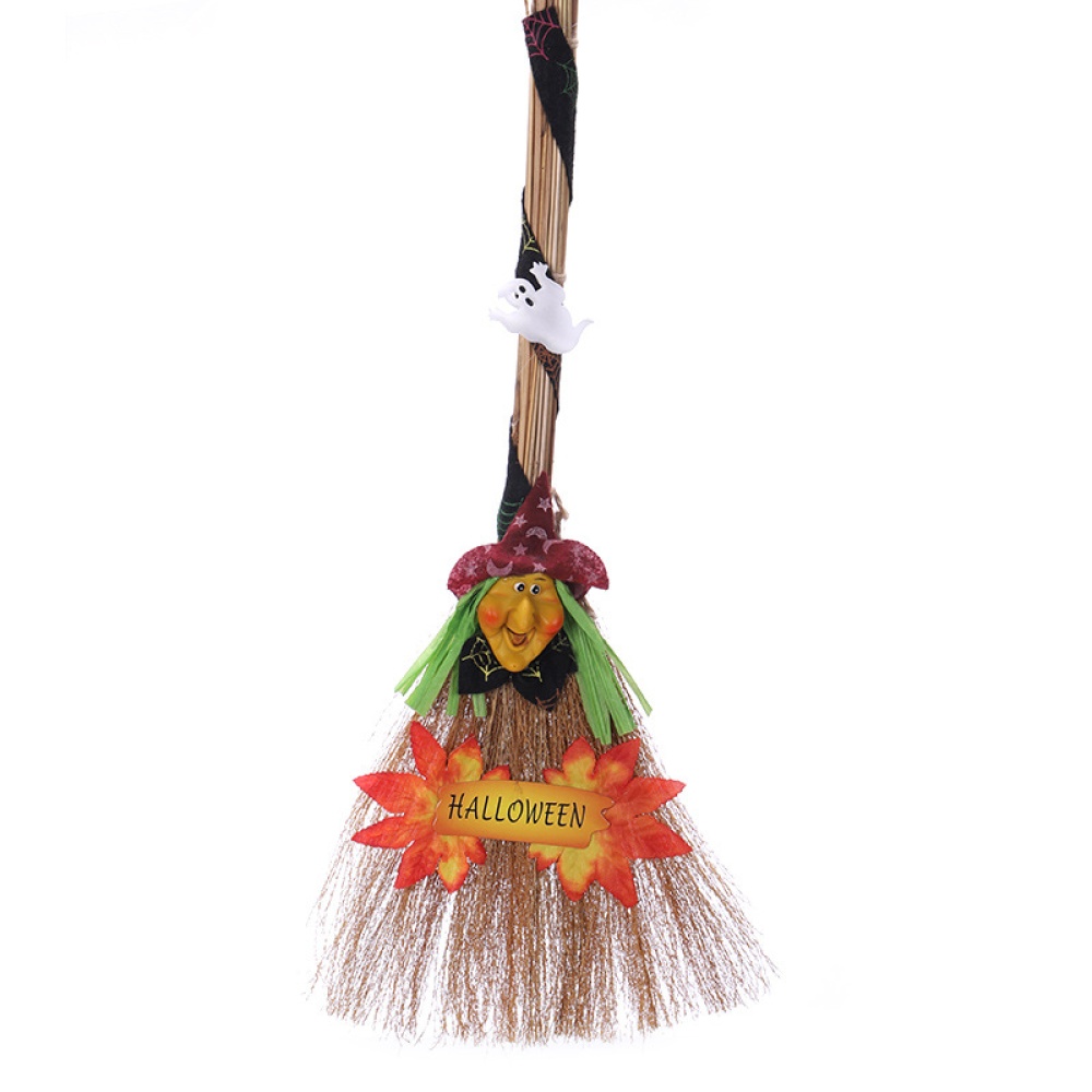 Halloween Decoration Hanging Pendant Witch Broom Scarecrow Scene DIY Arrangement Props - Image 3