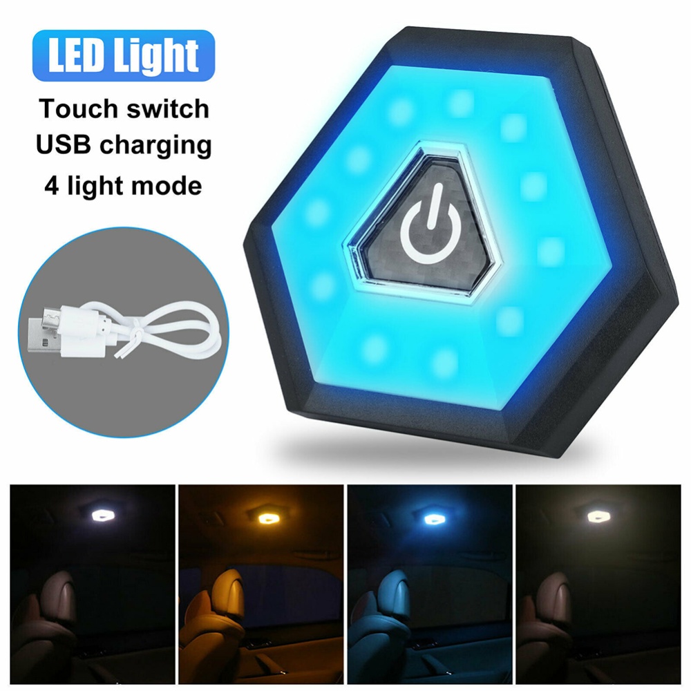 DC 5V 4w 400lm Car Reading Light USB Rechargeable Led Ceiling Dome Lamp Wireless Black - Image 2