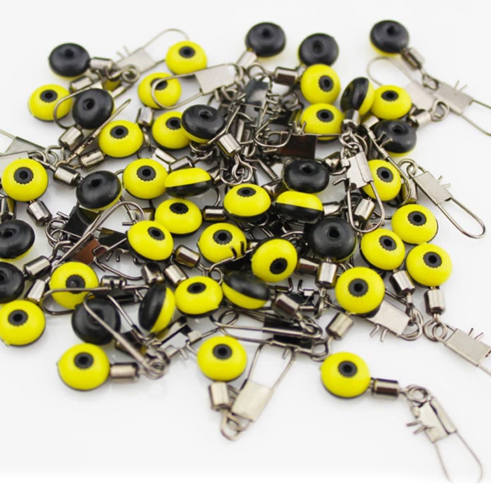 50 Pcs/Set Fishing Float Bobber Connectors Sea Saltwater fishing Accessories medium (yellow) - Image 2