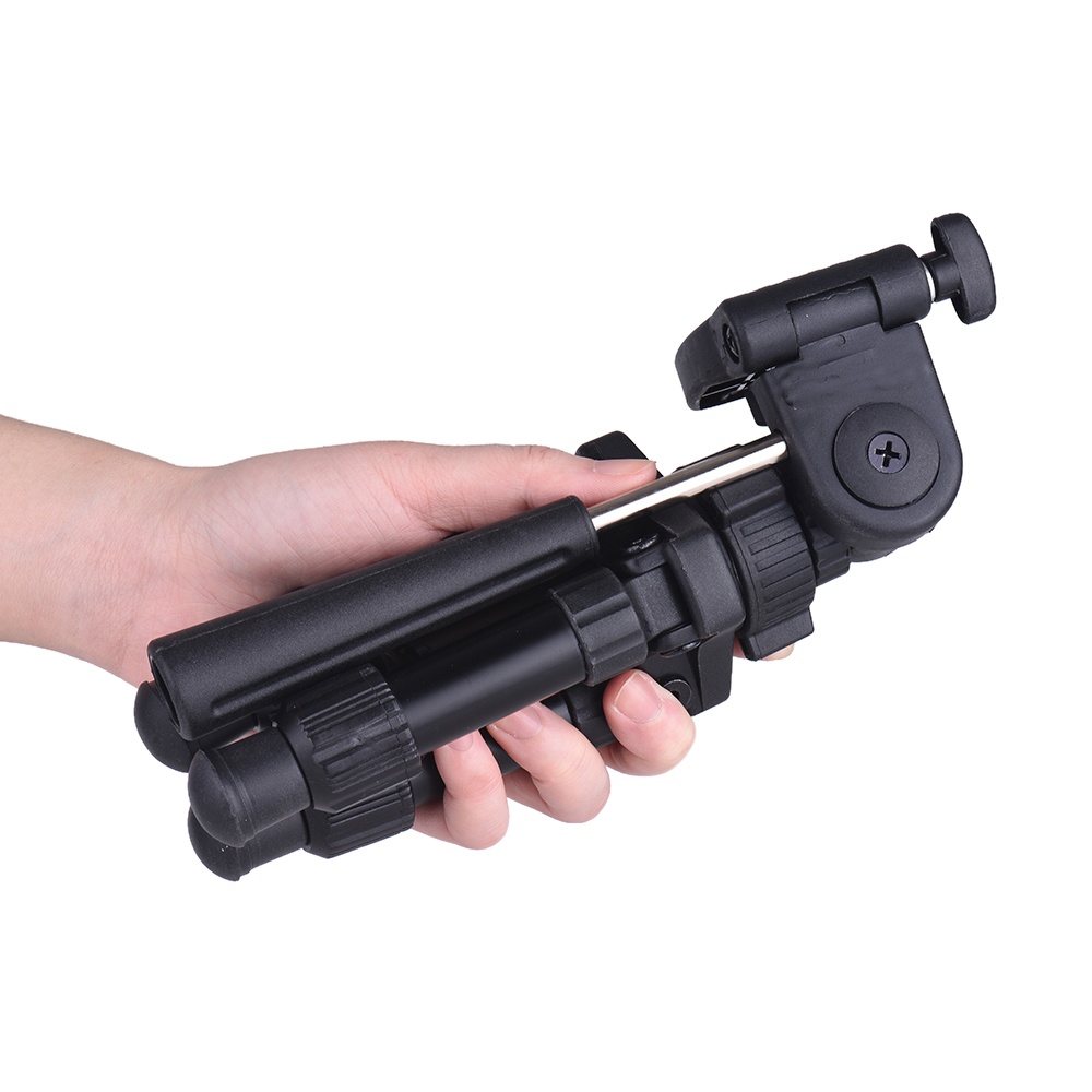 Portable Lightweight Folding Built-in Bubble Level Tabletop Mini Tripod black - Image 3