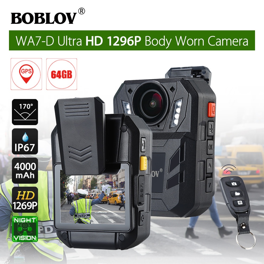 BOBLOV WA7-D HD 1296P 2.0"" Body Worn Camera Recorder with Infrared Night Vision US plug