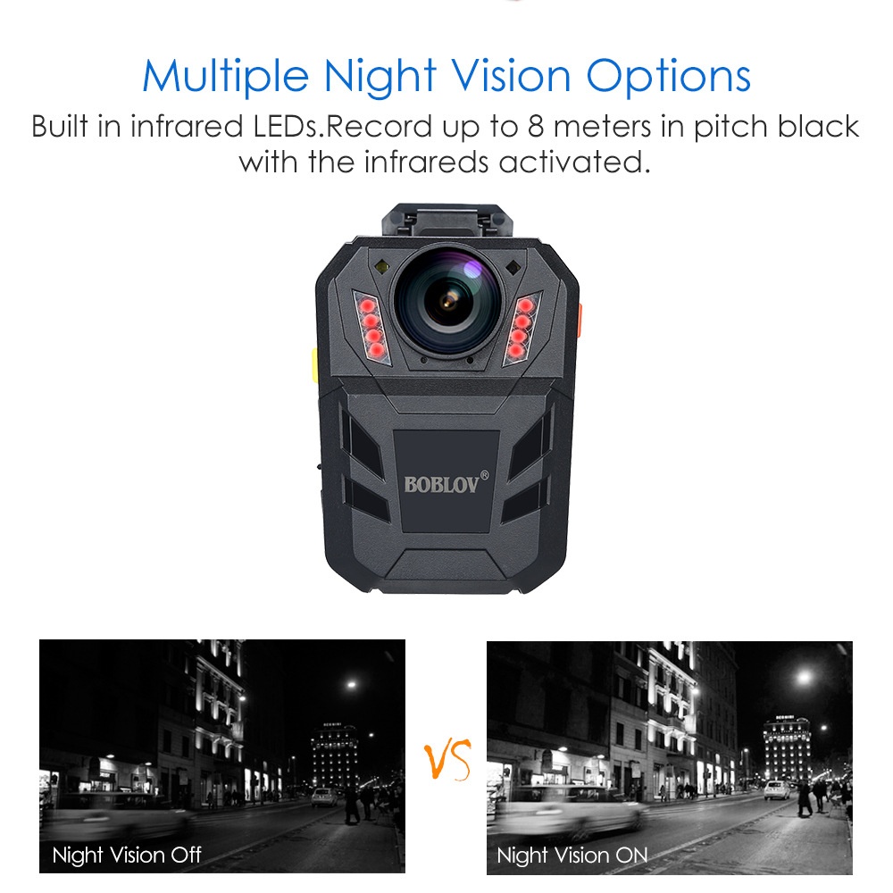 BOBLOV WA7-D HD 1296P 2.0"" Body Worn Camera Recorder with Infrared Night Vision UK plug - Image 2