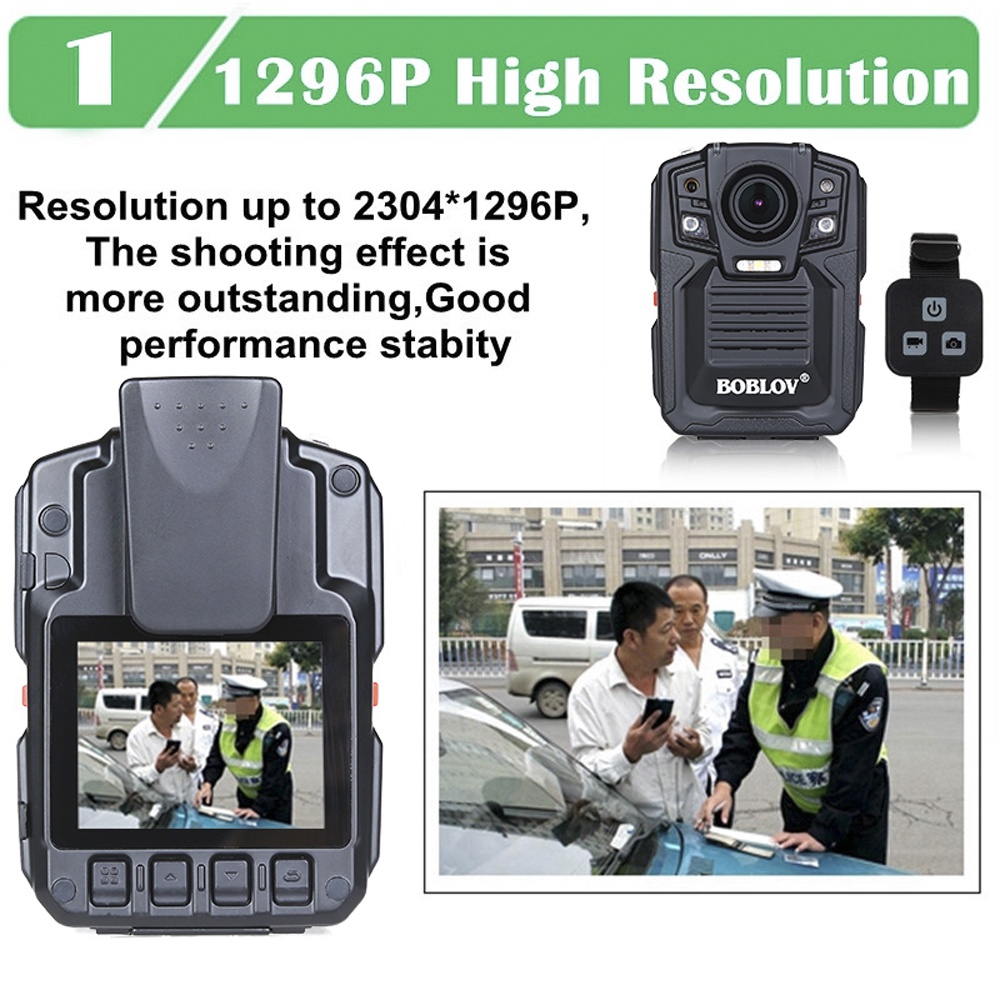 BOBLOV HD66-02 64GB HD 1296P Mini Camcorder Security Body Camera Night Vision Video Recorder GPS version (64G)