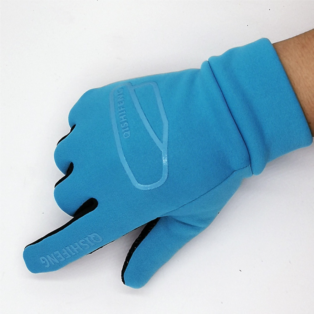 Outdoor Gloves Fleece Antiskid Winter Cycling Touch Screen Windproof Sport For Bike Motorcycle Warm Glove blue_One size - Image 3