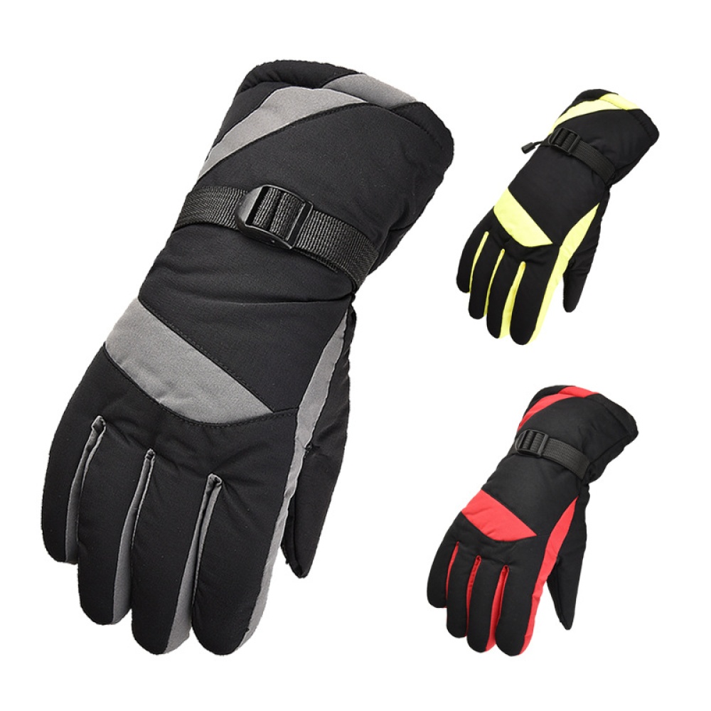 Outdoor Gloves Thickening Waterproof Autumn Winter Windproof Warm Non-slip Bicycle Riding Motorcycle green_One size - Image 3