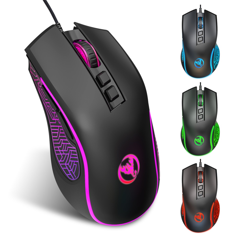 X100 Wired Optical Mouse Colorful Luminous 1200-1800-2400-3600dpi Adjustable E-sports Office - Image 2