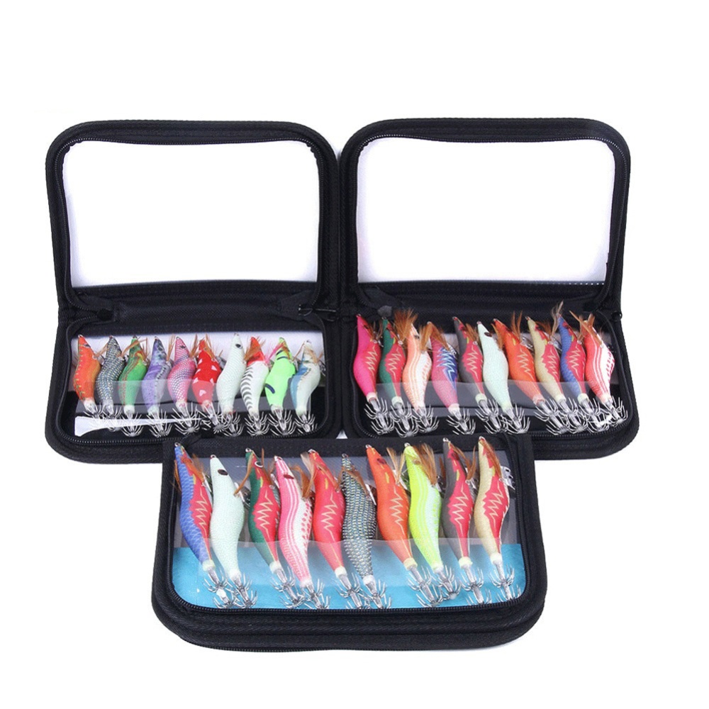 10pcs/box Luminous Shrimp Squid Needle Fishing Lure Set Sequin Bait Hard Swimbait with Hook 3.0 # 10PCS boxed - Image 3