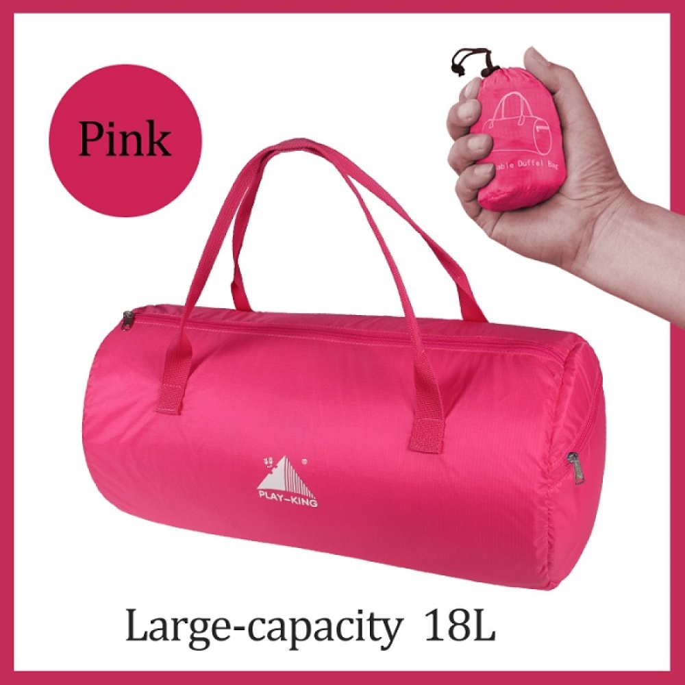 Sport Training Gym Bag Wearable foldable travel bag Waterproof bags Outdoor Sporting Tote sport rose Red_18 inches - Image 2