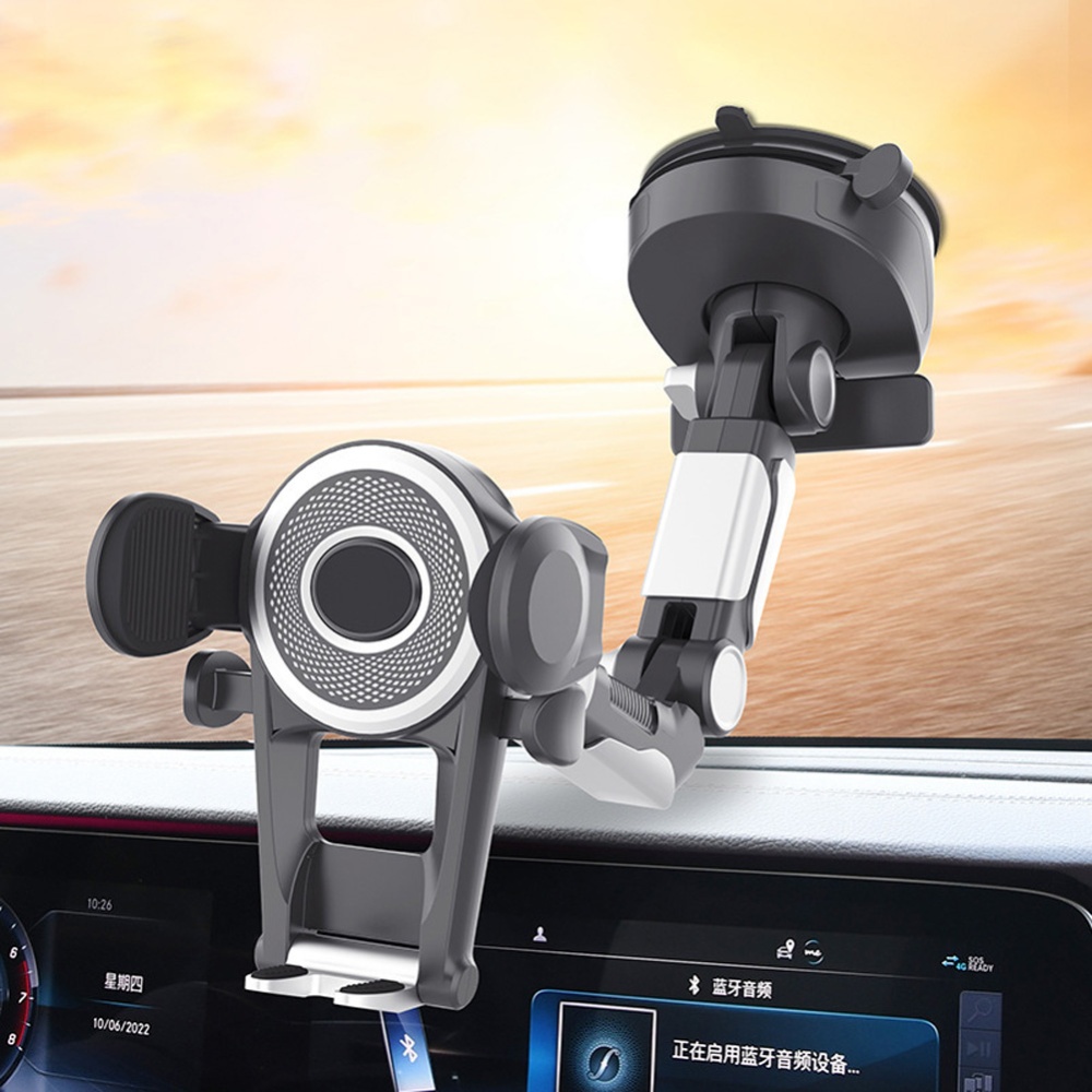 Car Phone Holder Suction Cup Support Bracket With Number Plate Universal For 4.7 - 6.8 Inches Phones black - Image 2