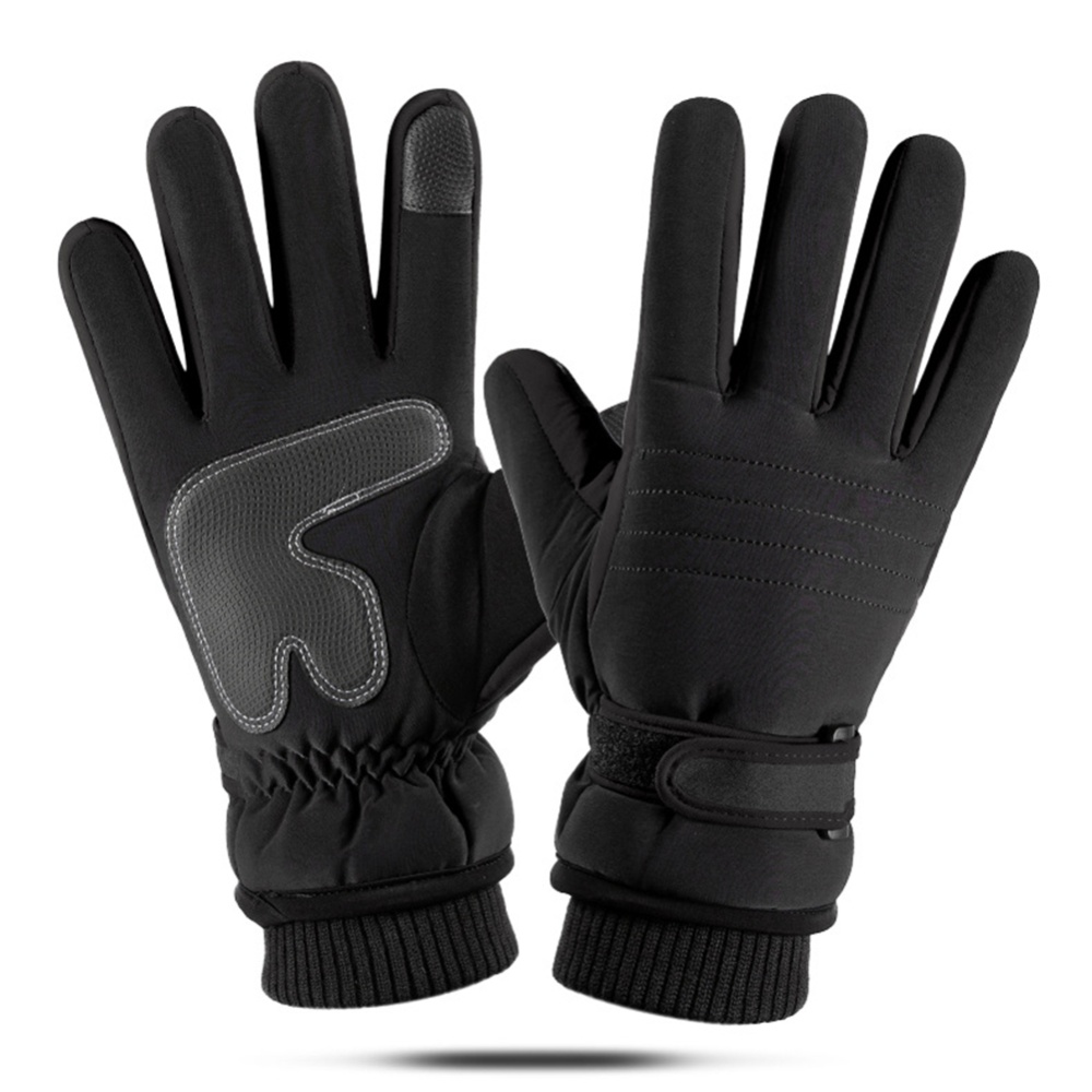 Touch Screen Outdoor Sports Ski Riding Bike Gloves Winter Waterproof Cycling Full Finger Warm Pigskin black_One size - Image 3