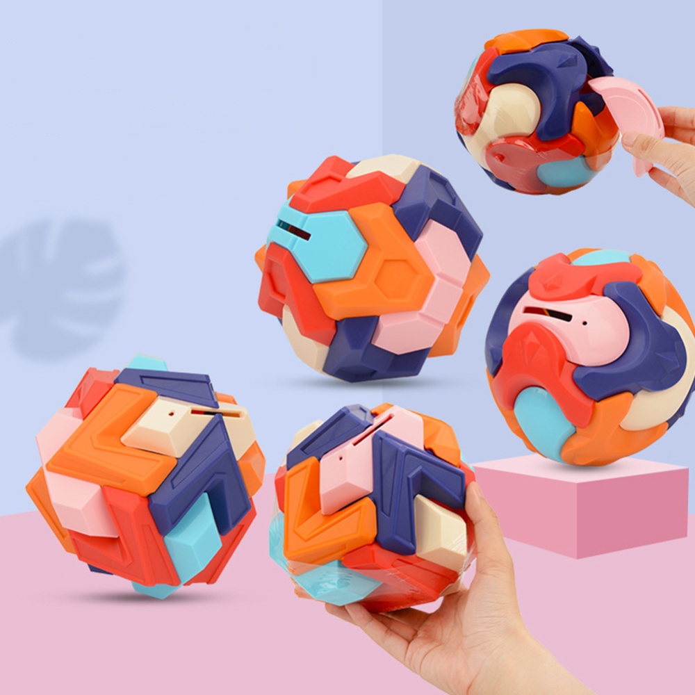 Creative Ball Jigsaw Toy Assembled Early Education Deformation Puzzle Piggy Bank 16.5CM - Image 3