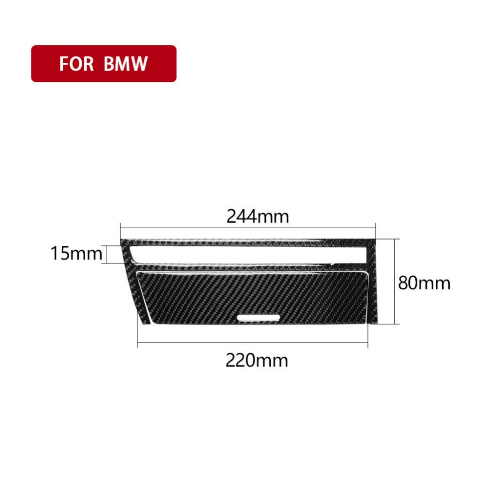 2pcs Carbon Fiber Center Console Dash Storage Ashtray Trim Sticker For E46 black - Image 3