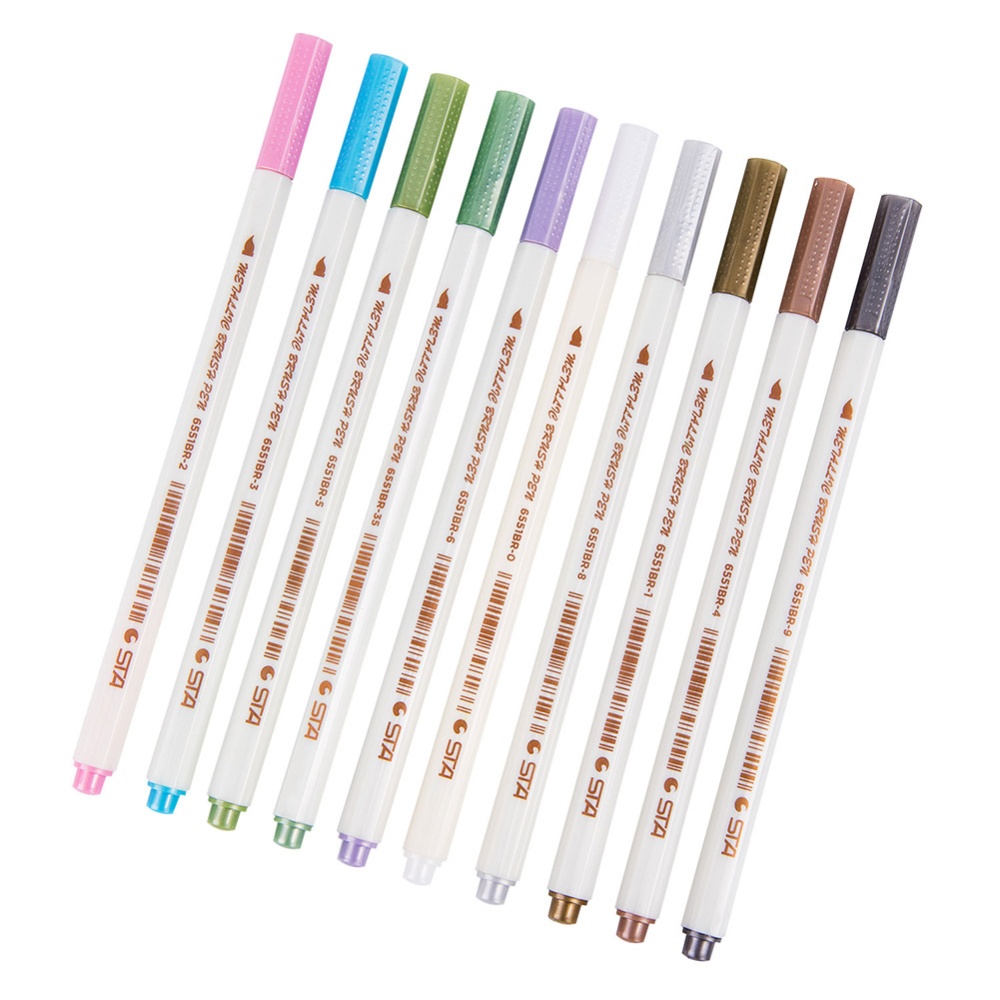 10Pcs 6551BR Metal Markers Paint Pens for Painting Mark DIY Marker Pen Art Stationery 10pcs - Image 2