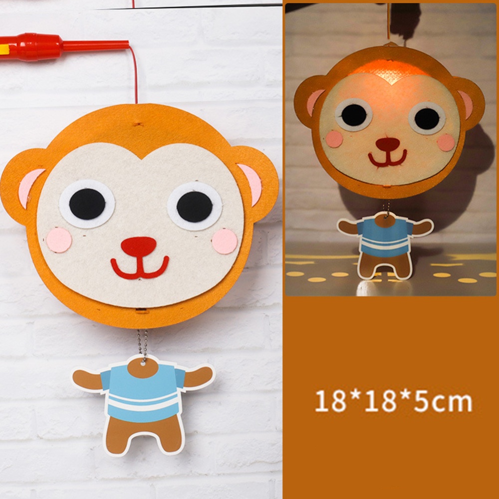 Kids Handmade Cartoon Luminous Lantern Diy Portable Puzzle Toy Little Fox_The - Image 3