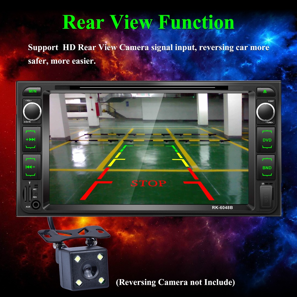 7"" Car DVD Player Touch Screen Autoradio Bluetooth DVD/CD/MP3/USB/AUX Stereo With Backup Camera camera - Image 3