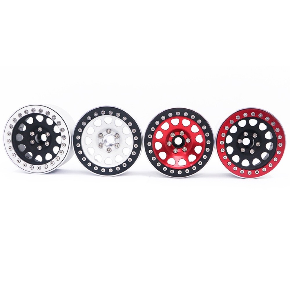 4PCS Aluminum 2.2 Beadlock Wheel Rims for1/10 RC Rock Crawler Axial SCX10 RR10 Wraith 90048 90018 Traxxas TRX4 TRX-6 Silver inner ring - Image 3