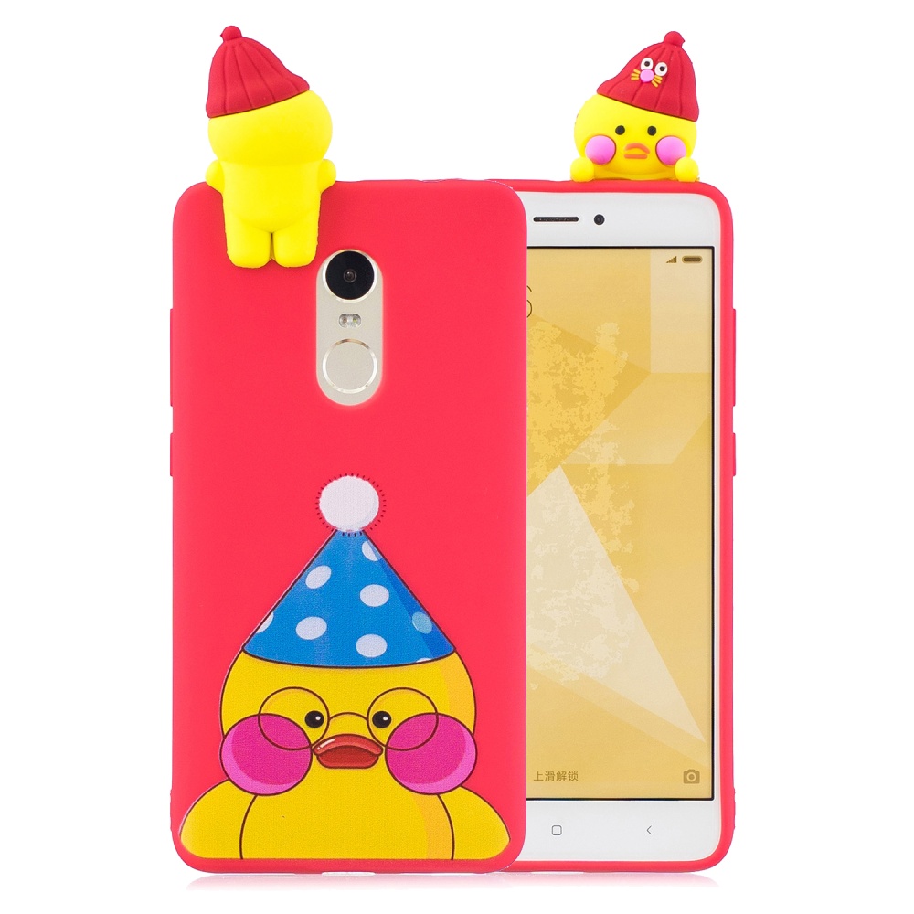 For XIAOMI Redmi NOTE 4X/NOTE 4 3D Cute Coloured Painted Animal TPU Anti-scratch Non-slip Protective Cover Back Case red - Image 3