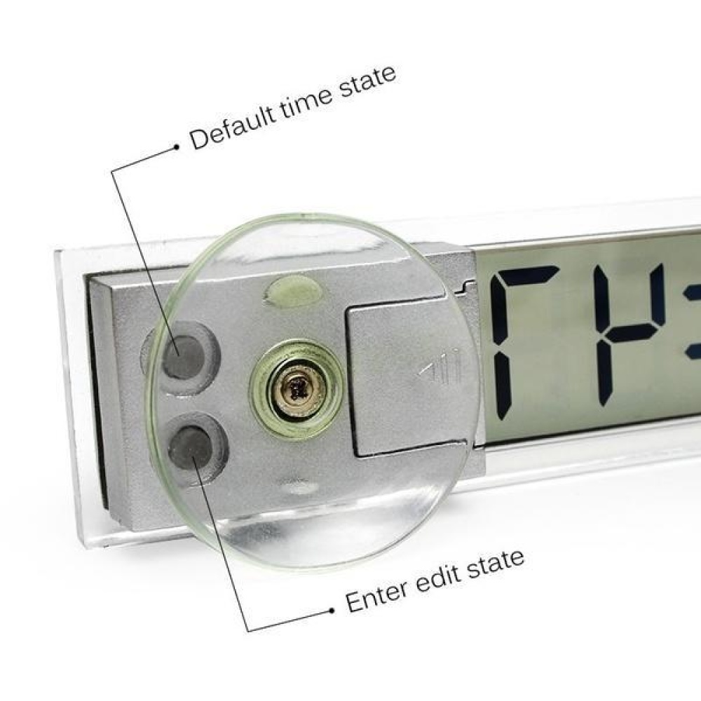 Car Electronic Clock Mini Transparent LCD Display Digital with Sucker Glass Ornaments clock - Image 2