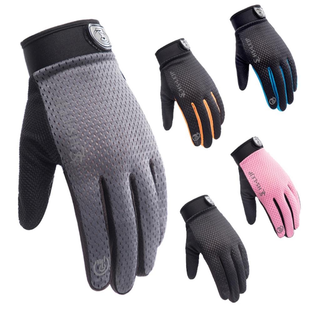 Outdoor gloves Sports Anti Slip Breathable Road Gloves Cycling Full Finger Bicycle Motorcycle Riding black_M - Image 3