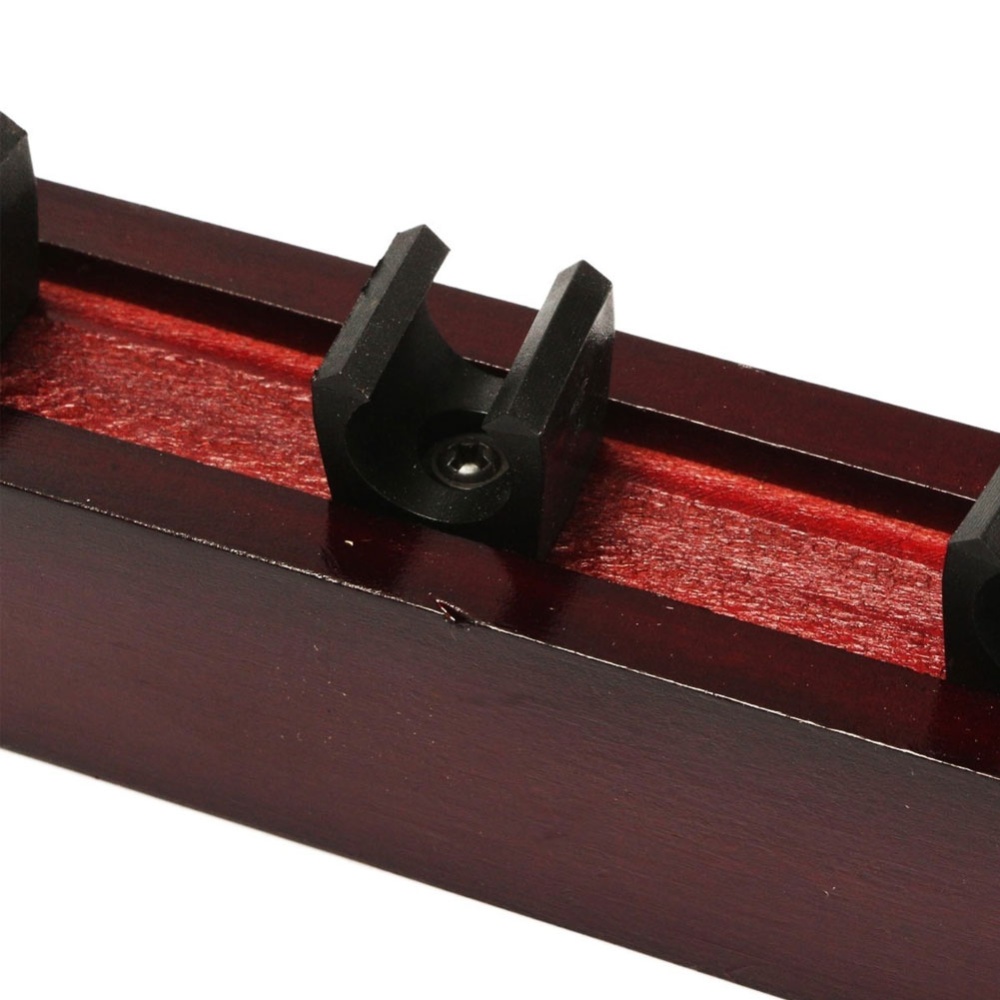 Billiard Cue Stick Rack Professional Solid Wood Holder Organizer Wall Mount for Snooker Ball Arm 6 Cues red - Image 3