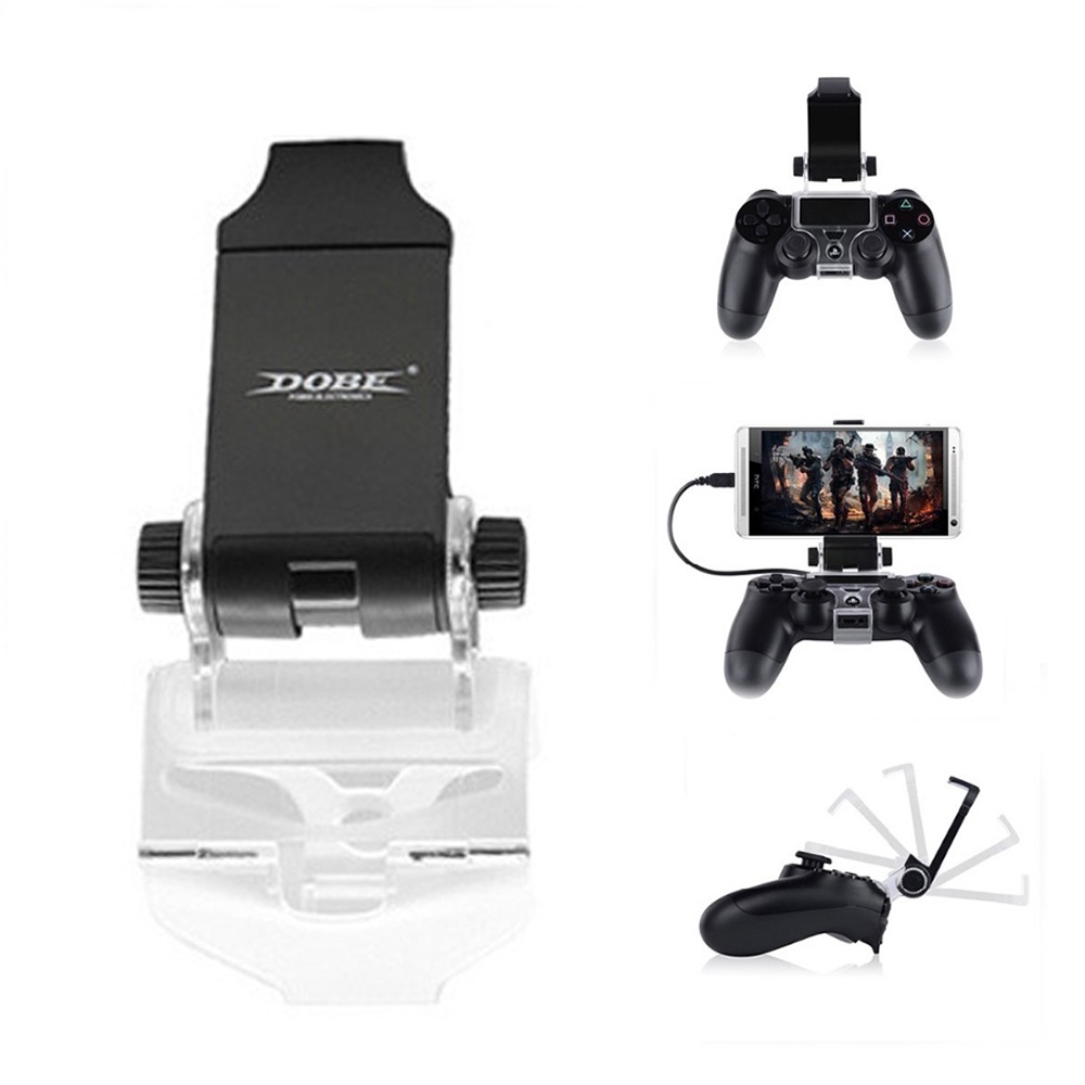 Mobile Phone Gaming Holder Clamp Handle Bracket for PS4 DualShock 4 Game Controller Gamepad Adjustable Clip black - Image 3